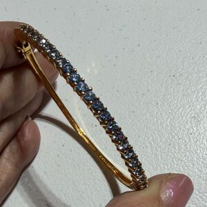 Ross Simons Sterling Vermeil Blue Spinel 6.75" Clamper Bangle (3)